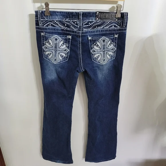 Premiere By Rue 21 Bootcut Embellished Jeans, Size 7/8 - Picture 3 of 5